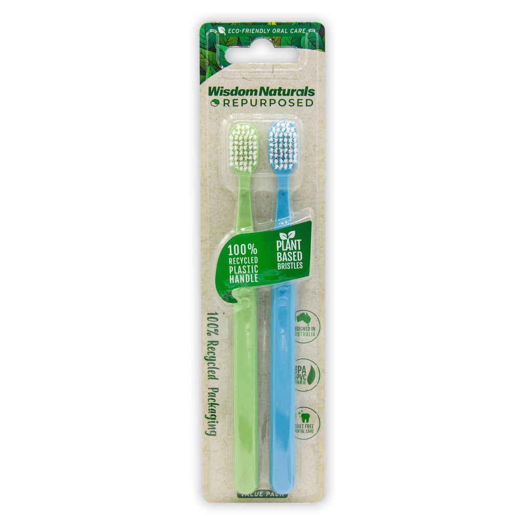 100% Recycled Plastic Toohthbrush 2pk x2