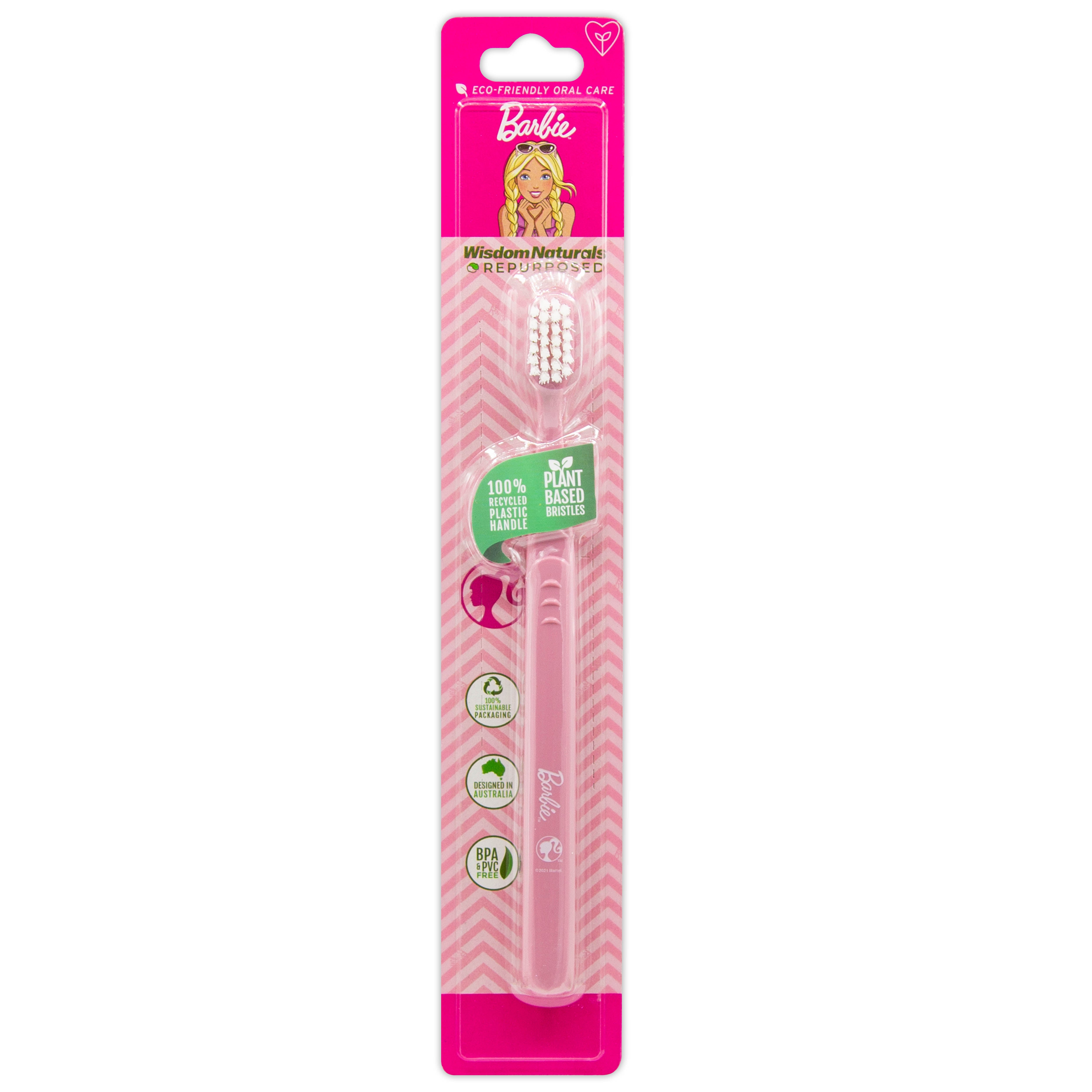 Kids Recycled Plastic Toothbrush Barbie & Hotwheels
